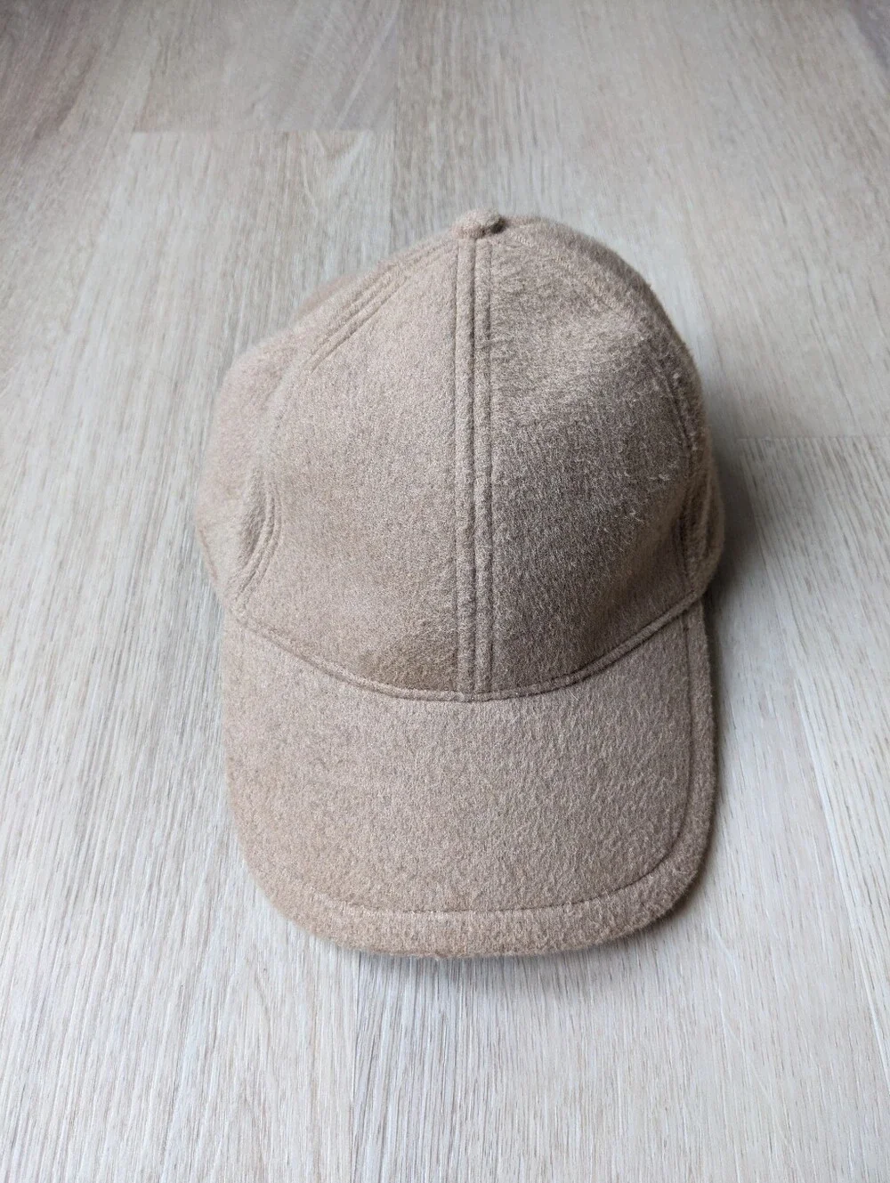Abercrombie & Fitch Beige Fleece Adjustable Baseball Cap Hat, One Size